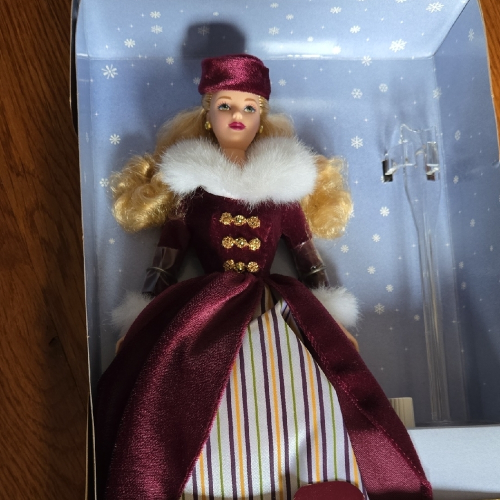 Barbie Holiday Doll in Burgundy and Gold